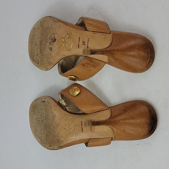 Prada Leather T-Strap Brown Women's Sandals - Picture 14 of 16